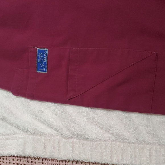 LYDIA'S SELECT Women's Maroon 3-Pocket Scrub Pants-Elastic Waist-EUC-Sz S - Picture 2 of 9